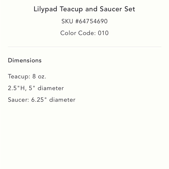 White Lily Pad Tea Cup and Saucer - Picture 16 of 16